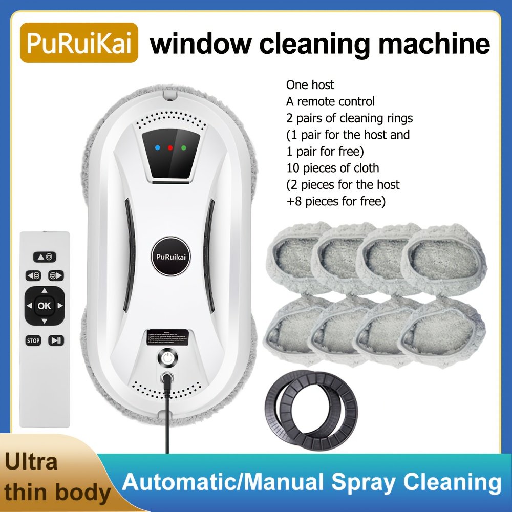 b5625fdc-ec14-4c02-bd8d-eb7b923014bf.jpg Robot Vacuum And Mop, Smart Home Appliance, Remote-controlled Electric Window Cleaning Machine, Automatic Sweeping Suction Type, Crash Protection, Rechargeable Lithium Battery, 110v-130v Operating Voltage, Us Plug, Sleek And Durable Construction, High-quality Build, Electric Cleaner For Modern Homes. - Image 1