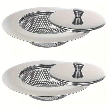 Kitchen Sink Strainer Drain Hair Catcher Bath Stopper Plug Stainless Steel Sewer Filter With Lid Bathroom Supplies Bathroom Sink Strainer