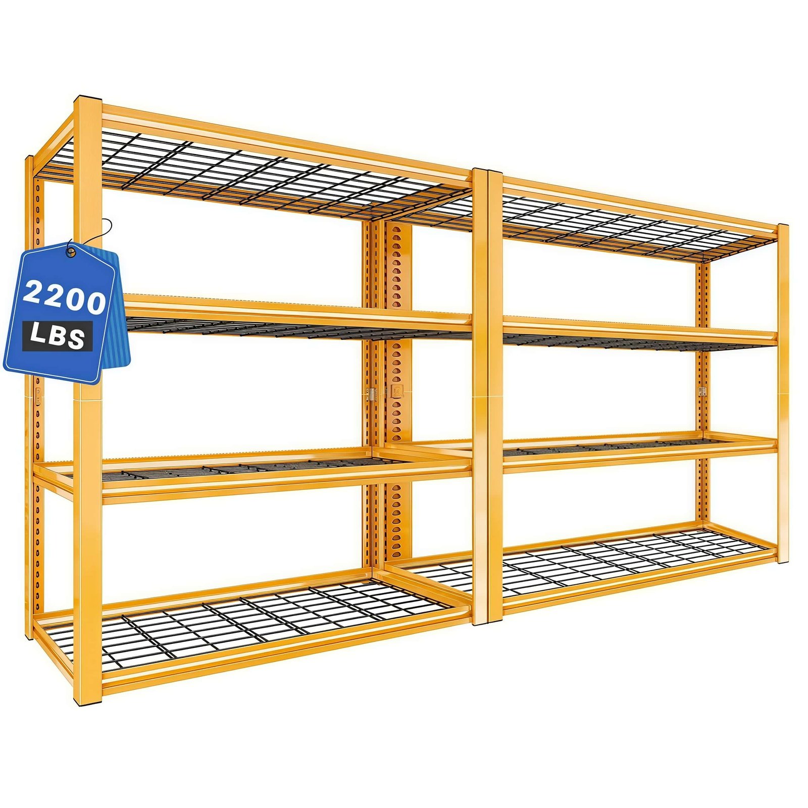 b609ec1a-2c97-4bca-8b1c-c50e3015bf82-1.jpg 60" H Garage Shelving, Shelves For Storage Adjustable 2240/2000 LBS Heavy Duty Shelving 5/4 Tier Metal Shelves For Storage, Organizer Rack, Versatile Metal Shelf For Industrial Pantry Basement Warehouse, Black/Orange, Garage Organization - Image 1