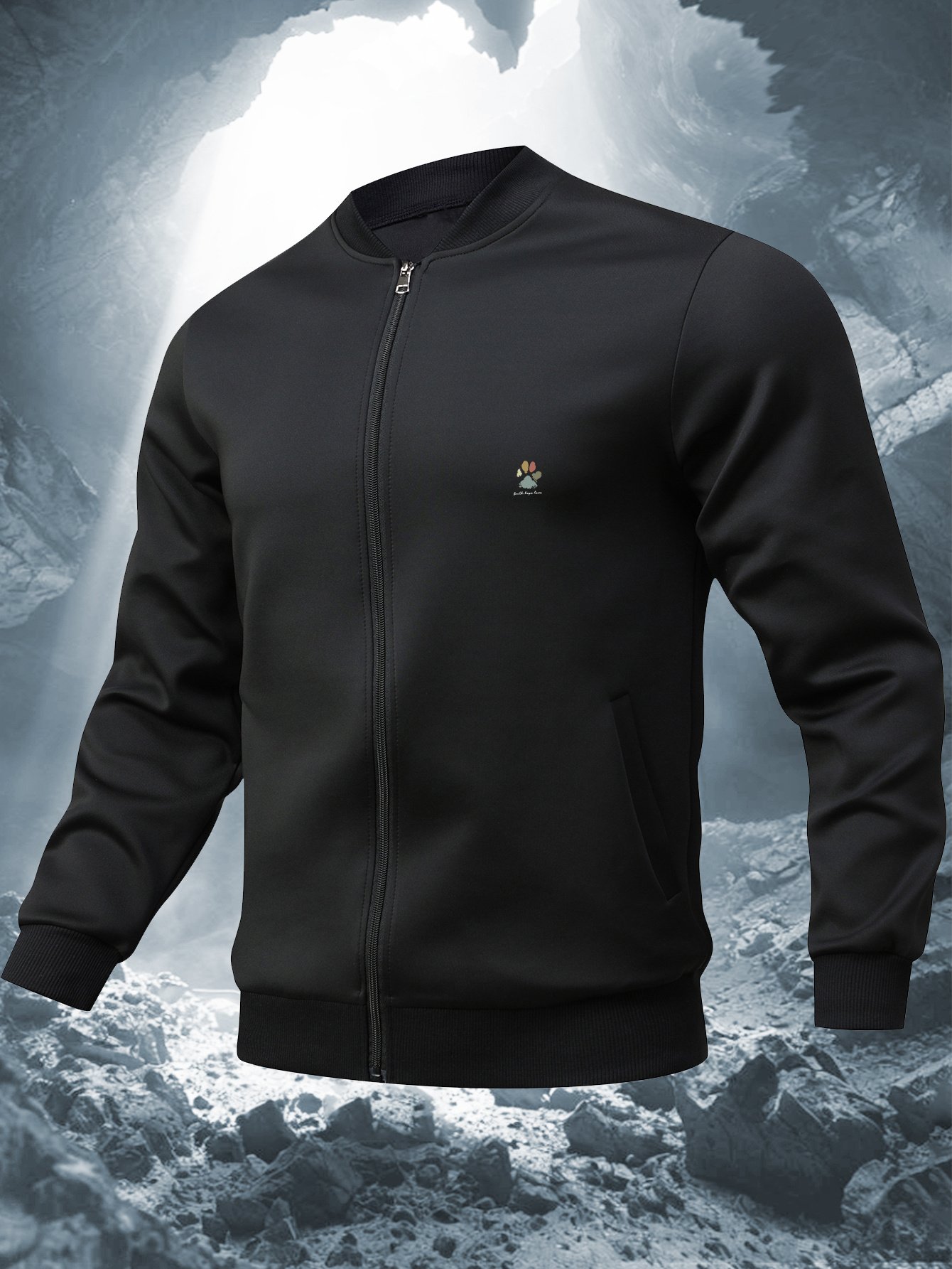 b8debf5ed44c4637ab67aa4ec1fade50-goods.jpeg Men's Oversized Jacket with Paw Print & Paw Track Design - Full-Zip Casual Coat, Full-Length Zipper Closure, Machine Washable, Large Pocket - Pet Lover's Outerwear for Dog & Cat Owners (Brown/Gray/Black) - Stylish & Functional Pet-Themed Apparel with Random Paw Print & Paw Track Design, Relaxed Fit, Zip-Up Jacket for Men, Suitable for Layering, Durable & Comfortable (Ideal for Pet Owners), Mens Jackets Plus Size, Plus Size Jackets for Men, Jacket for Men Plus Size, - Image 1