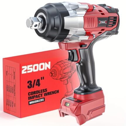 Milwaukee 18V Cordless Heavy-Duty 1850 FT-LBS (2500 Nm) High Torque Impact Wrench & Driver - 4-Speed Auto-Stop/Reverse, 3/4" Drive, Ergonomic Grip, Fit for Car/Truck/Home/Mower, Tool (Battery Not Included) - 2500 Nm Max Torque, 4-Speed Settings, Auto-Stop Safety Feature, Compatible with Milwaukee 18V, Impact Driver Tool for Demanding Tasks