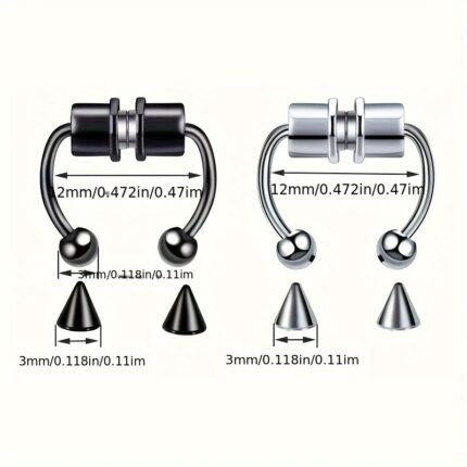 1pc set, nose ring stud, minimalist punk-style 316L Stainless Steel nose ring, no-piercing earring nose ring, suitable for daily wear by both men and women, gift
