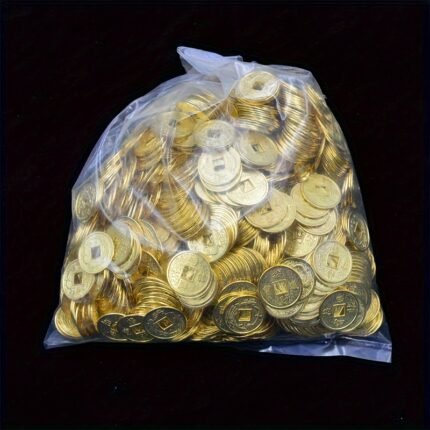 100pcs Golden Dragon & Phoenix Alloy Coins - Intricate Wealth Tree Crafts, Decorative Collectibles for Home Decor, Unique Gift Idea, Collectible Coins | Intricate Coin Design | Detailed Craftsmanship, Dragon Decor