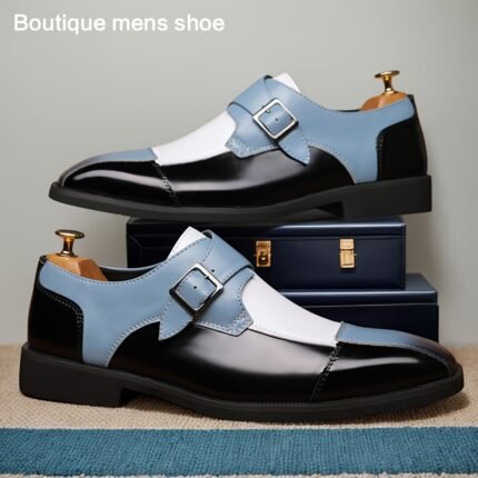 Large Size Men'S Fashionable And Trendy Business Style Formal Shoes, Comfortable Non-slip Rubber Soles Durable Casual Oxford Shoes, Suitable For Wedding Party Business Occasions 13809