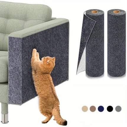 Self-Adhesive Cat Scratch Furniture Protectors - Durable Trimmable Sofa & Wall Protectors with Adhesive Backing, Multi-Color Options for Cats, Scratch-Resistant Surface for Furniture & Walls, Easy to Install & Remove, Cat Scratchers for Furniture, Pet Scratch Protection, Modern Pet Accessory, Easyinstall Feature