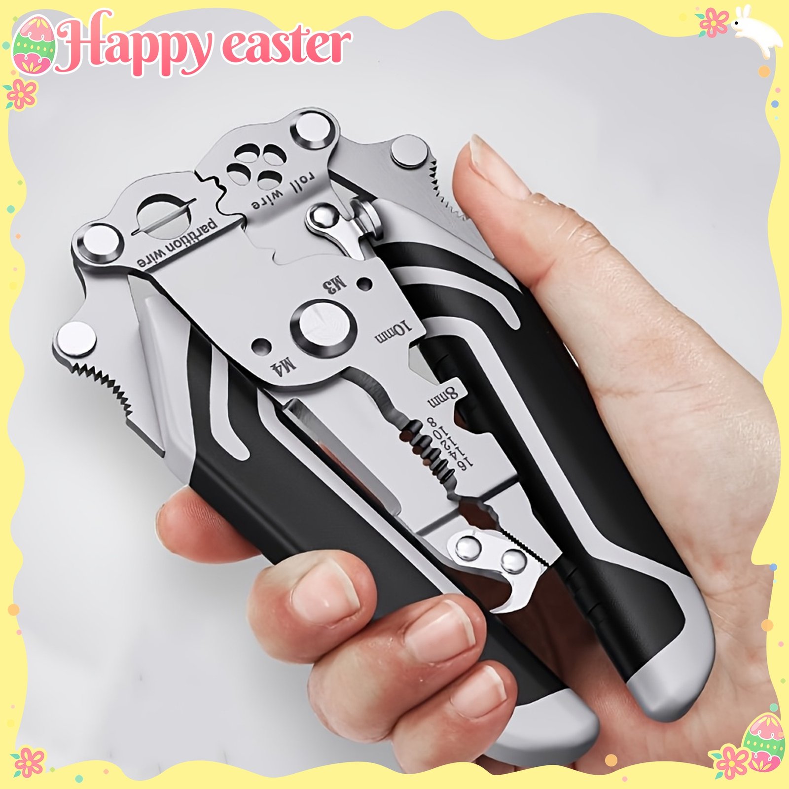 bd33fc41bc2ea9fd6ab385fefc6053fe_t3MjjasLDaqrO.jpg 1PC18-in-1 Foldable Wire Stripper Manual Tool for Stripping, Cutting, Wrenching, Holding, Twisting, Pulling Nails, Screwdriver, with Convenient Storage Design, Suitable for Electricians, Home, Construction Sites - Image 1