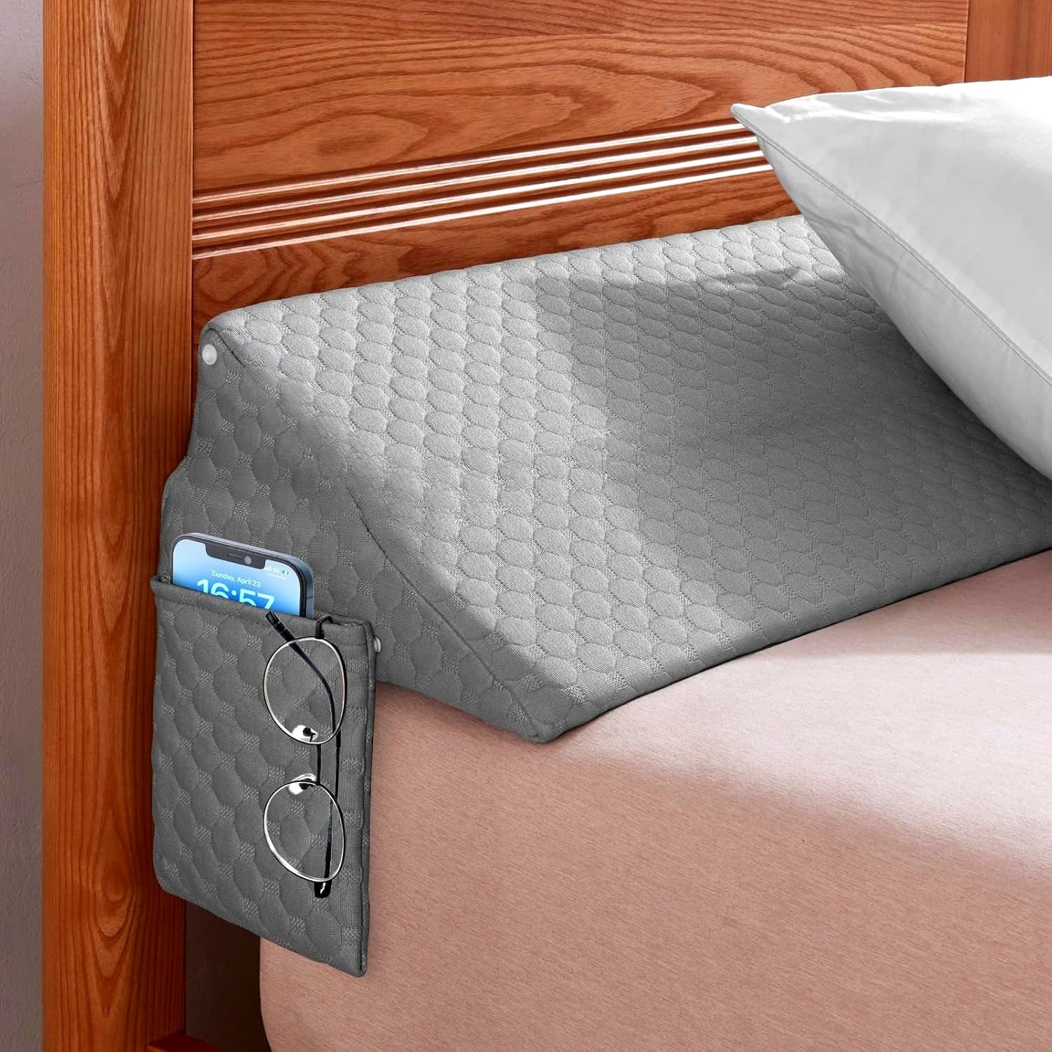 bd68dc0cfe684fee8c31ea8f5aef4ce1_Zfl3NHFftmjWt.jpg Bed Wedge Pillow - Bed Gap Filler Mattress Wedge Headboard Pillow Close The Gap 0-7" Between Your Headboard and Mattress or Wall for Sleeping Backrest Pillow - Image 1
