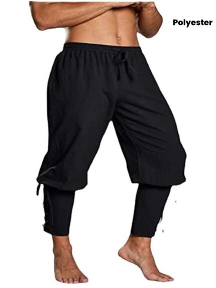 Men's Trousers European Long Ankle Strap Pants Medieval Viking Pirate Casual Pants