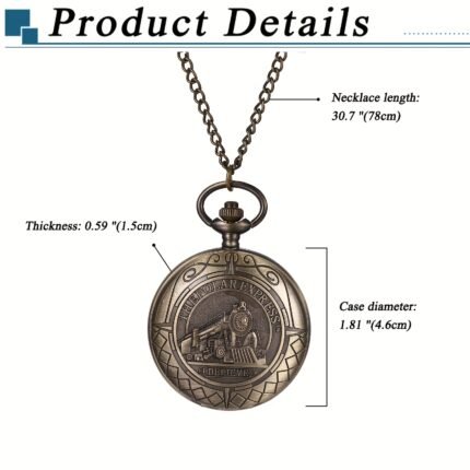 Men's Vintage Pocket Watch with Arabic Numerals & Train - Quartz Analog Watch, Golden-Tone Case & Sweater Chain Necklace, Retro Pocketwatch for Dress, Casual, All Seasons (No Replacement, Quartz Movement), Pocket Watches For Men, Pocket Watch Vintage, Vintage Watch, Pocket Watch For Men, Pocket Watch Men, Pocket Watch For Women, Wedding Pocket Watch, Retro Watch, Vintage Watch Women, Pocket Watch And Chain Vintage, Vintage Clock, Pocket Watchers, Vintage Pocket Watch For Men,