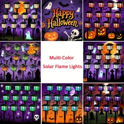 24/12pcs Halloween Solar Outdoor Lights, IP44 Waterproof Walkway Lights, LED Landscape Lighting Garden Lights, Suitable For Walkways, Driveways, Courtyards And Lawns, Solar Garden Decorations, Christmas Decorations