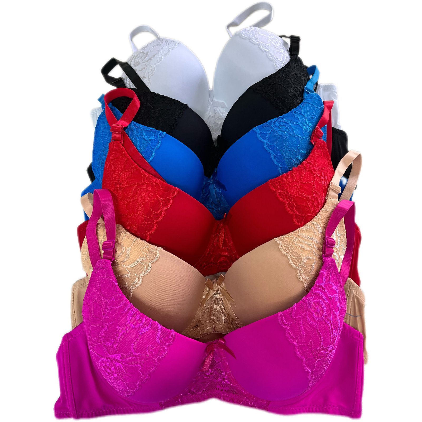 bf0b4837-e6a7-49b0-9253-8786f39e1341_4032x4032.jpeg.format.jpg 03 konga 6-Pack Assorted Colors Ultra-Soft Seamless Push-Up Bras, Comfortable Everyday Supportive T-Shirt Bras For Women, Elegant Style Versatile Value Set With Breathable Cups - Image 1
