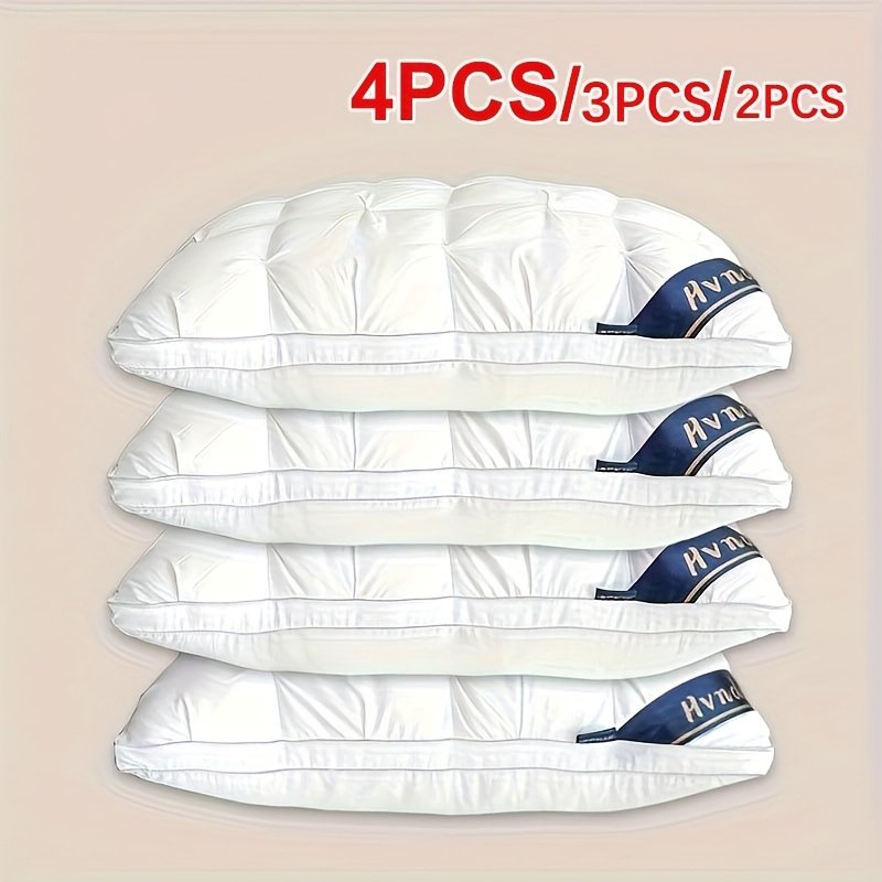c28cfe0b-d985-41b2-b103-9164d7dd476c.jpg 4pcs/3pcs/2pcs Queen-Sized Luxury Hotel Quality Bed Pillows For Sleeping, Low Allergy Polyester Fiber Cover, Premium Soft Down Alternative Fill For Back, Stomach Or Side Sleepers, Ergonomic Design, Cervical Spine Protection, Cooling Pillows - Image 1
