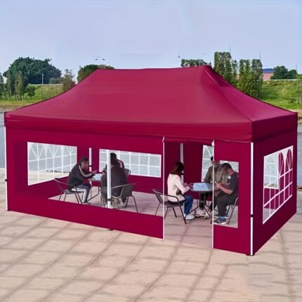 Extra Large Red/Blue Outdoor Tent Canopy, Durable Oxford Fabric, Foldable and Windproof with Transparent Viewing Window, Multi-Functional for Parties, Only the Tent Cover Included! Suitable for Party Tents | Foldable Tent | Canvas, Gazebo For Outdoor Heavy Duty, Gazebo Canopy, Shade Sock Sun Beach Wind, Tent Camping, Camping Tent, Tent