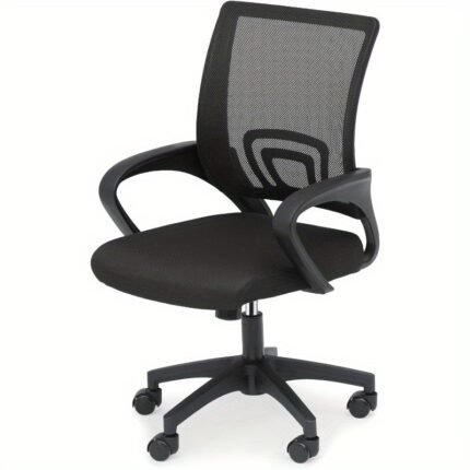 Heavy Duty Ergonomic Office Chair with Lumbar Support - Adjustable Height Desk Chair, Wide Seat Cushion (300Lbs Capacity), Swivel Wheels - for Home, Office, Gaming - No Assembly Needed, Easy-to-Clean Design, Office Chair Covers Stretchable, Sturdy Metal Base