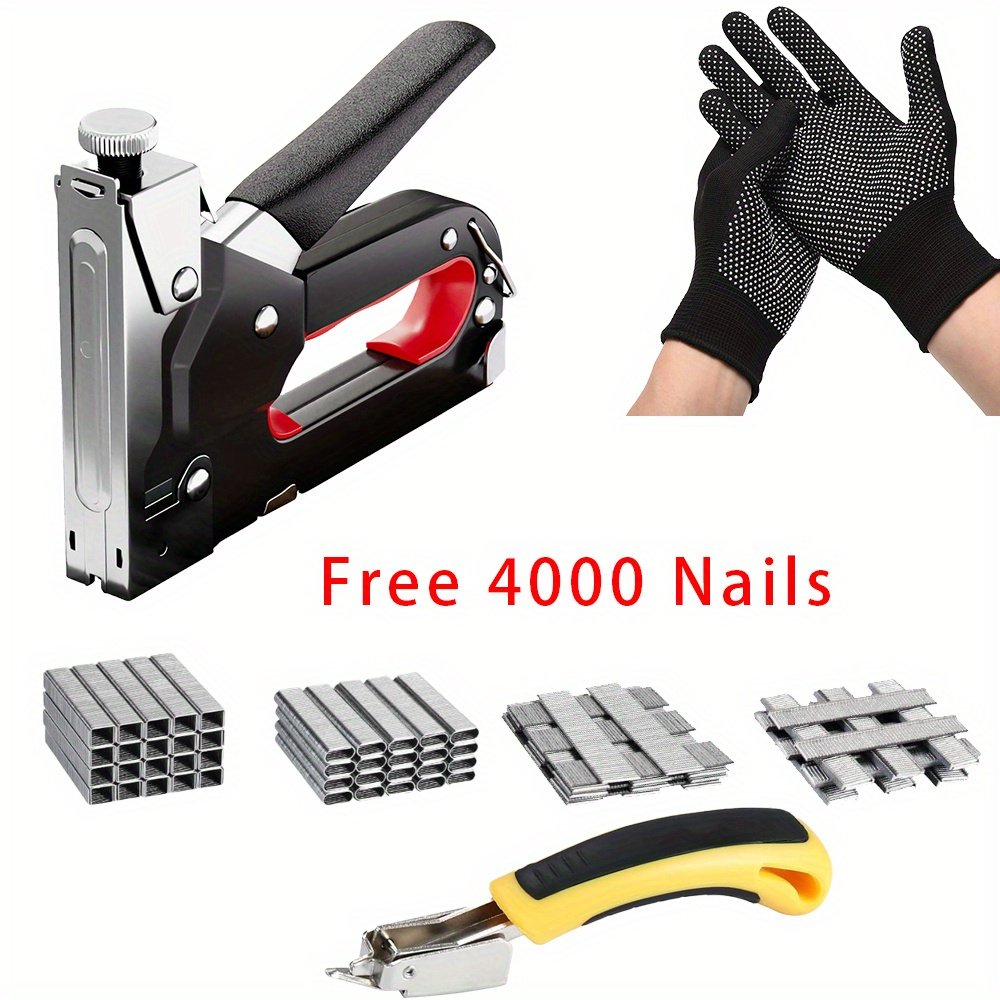 c693e21645b643e7860ff0322b4aa42a-goods.jpeg Durable 4-IN-1 Multifunctional Manual Nailing Gun Light duty Home Use Nailing Gunfor DIY Home Decoration Camping Industrial Use - Image 1