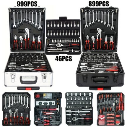 46-Tool Heavy-Duty Metric Socket & Wrench Set with Ratchet Torque Wrenches, Screwdriver Bits & Sturdy Case - All-in-One Automotive Repair Tool Kit for Home, Mechanical Repairs, DIY Projects - Professional & Home Workshop Essentials (Metric System, Durable Construction), Tool Box Set, Auto Mechanic Tool, Socket Set, Car Tool Mechanic Tool, Tool Set Mechanic, Automotive Mechanic Tool, Mechanic Tool, Socket Set Full Set, Mechanic Tool Set, Tool Mechanic