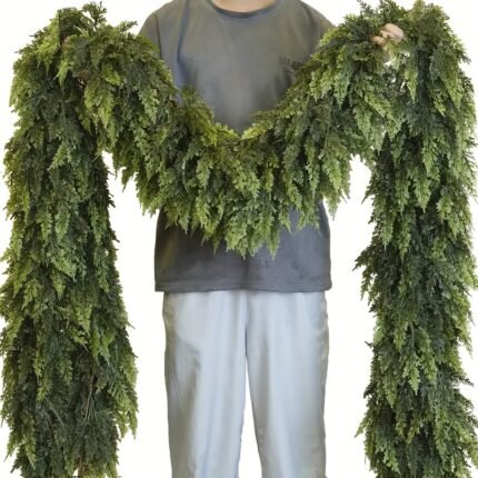 1pc Extra Long 106.3inch Realistic Artificial Norwegian Pine Garland with Lush Green Foliage - Heavy-Duty Plastic Indoor/Outdoor Christmas Tree Decoration for Fireplace, Mantel, Staircase, Door Arch - All-Season Winter Holiday Decor (Thanksgiving, Halloween, Easter, Hanukkah) - Easy to Hang, No Maintenance Required, No Batteries/Electricity Needed, Christmas Wreath, Garland Christmas, Christmas Flowers, Fireplace Accent, Farmhouse Style, Durable Material, Event Planners,