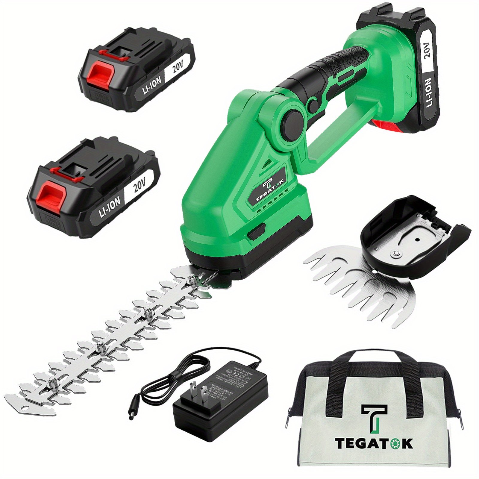 c7d5a3519aa6418fa976b61b424af1eb-goods.jpeg 20V Cordless Electric 2-in-1 Hedge Trimmer & Grass Shear with 2 Batteries, Charger, 2 Blades - Heavy-Duty Lithium-Ion Power, Global Voltage 110-240V, Handle & Lock, Ideal for Yard Mowing, Lawn Care, Bush Trimming - Ideal for Home & (Compatible with Lithium-Ion Batteries) - Ideal for Hedges, Shrubs, Lawns, and Small Trees - Includes Carrying Case, Lawn Trimmer, Grass Trimmer, Trimmer Grass, Trimmer Hedge - Image 1