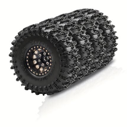 [Golden Brass Rims] 1/18 TRX4M Black and Golden Brass Rims | 1.0 Inch for Climbing Vehicles, SCX24 Tires 1.0