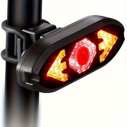 LED Bike Tail Light with Left & Right Turn Signals - 5 Modes, Night Riding Gear, Compact Design, Sleek Lighting, Lightweight Design, Durable Construction, Urban Commuters