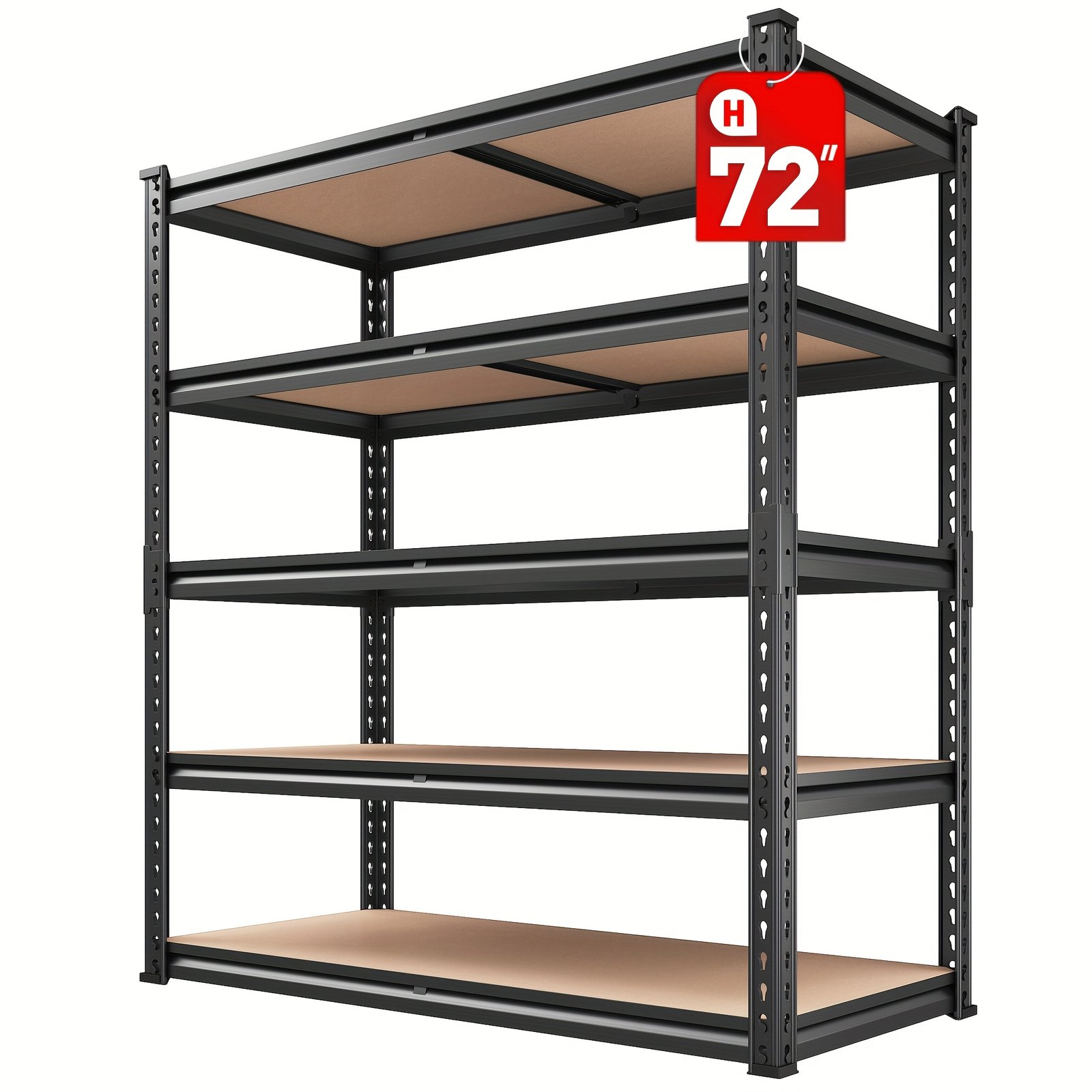 c90137a1-674b-4e72-80f8-f67bd5e96601.jpg 72''H Storage Shelves Heavy Duty Shelving 2000LBS Garage Shelving 5 Tier Metal Shelves for Garage, 35.5"W X 72"H X 15.8"D, Adjustable Shelving Unit for Basement Pantry Utility Rack Shelf, Kitchen Standing Baker's Rack, Standing Shelf - Image 1
