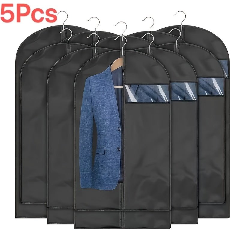 c901e24f-b46d-43b2-9d36-412b0676074e.jpg 5pcs High-Grade Suit Dust Cover, Thick And Durable, Suitable for Storage of Suits, Jackets, Dresses, Coats, Etc., Wardrobe Storage - Image 1