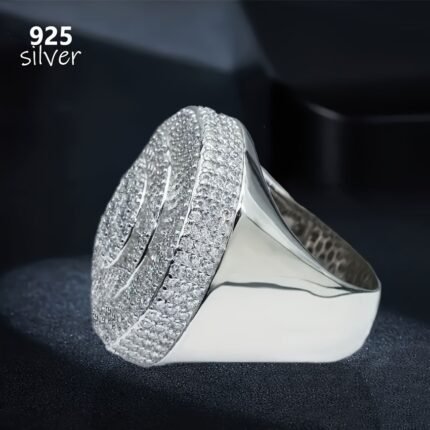 1 S925 Silvery 4.5 Carat Moissanite Ring, Party Gift, Holiday Gift, Gift for Boyfriend
