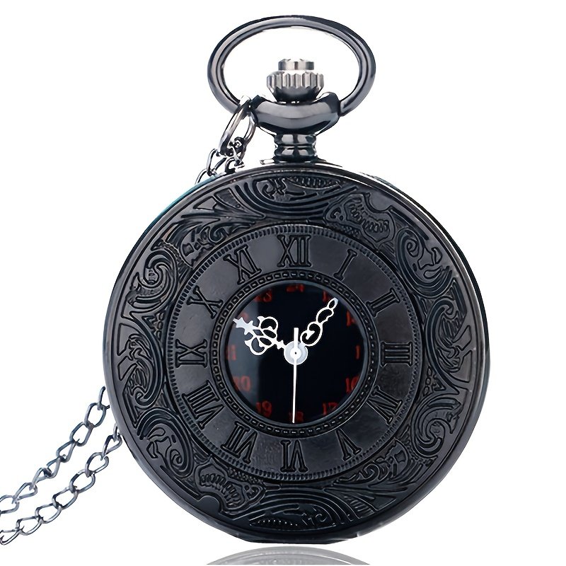 c9f663eb127f512780944a7f369b35aa_enhanced.jpg 1pc Vintage Style Black Quartz Pocket Watch - Image 1