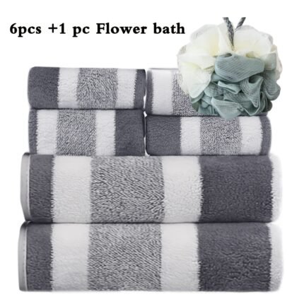 11/7pcs Extra Large Bath Towel Set, Ultra Soft And Fluffy, Absorbent And Quick Drying 750g/m2, Includes 2 Extra Long Bath Towels, 4 Face Towels, 4 Hand Towels, And 1 Bath Ball, Suitable for Bathrooms, Gyms, And Valentine's Day Gifts