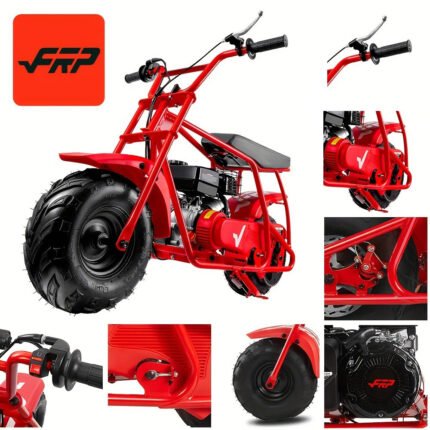 FRP GMB100 Mini Bike, 100cc 4-stroke Adult Mini Bike For Explorers, Gasoline-powered Mini Off-road Bike Motocross, EPA Certified, Engineered for Longevity:10,000 km Lifespan, Top Speed 24 Mph, Weight Support Up To 220 Lbs