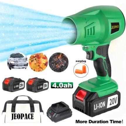 Handheld Cordless Leaf Blower with Fast Charger - Powerful Turbine Blower, Long-Lasting Lithium-Ion Battery, Lightweight & Portable for Lawn, Garden, Car Washing, Construction - Ideal for Home, Professional, and Automotive Use, Garden Tool, Sleek Appearance, Highperformance Motor, Batterypowered Tool, Outdoor Enthusiasts