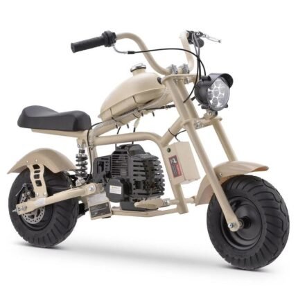 Gas Mini Chopper Bike, DB003 Model 49.4 CC 2-Stroke Dirt Bike with Rear Shock Absorber, Headlight, Metal Frame, Rear Disc Brakes, Max Load 165Lbs, Up to 20Mph, EPA Approved lvebei
