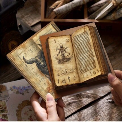 36 Unique Demon Skin Scrolls with Forbidden Spells, Scrapbook Paper, Decorative Paper, And Material Paper Suitable for Vintage Diaries, Handmade Commemorative Albums, Background Cards, Gift Wrapping, Junk Journal Backgrounds, Greeting Card Making, And Other Scenarios, Measuring 5.9 * 5.9 Inches.