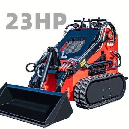 23HP Mini Skid Steer Loader 23HP Gasoline Engine, Vertical Parallel Track Type Multi-purpose And Comes With A Front Bucket It Is Used For Digging And Pushing Soil And Is Suitable For Gardens Farms And Construction