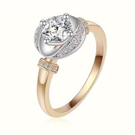 Vopujewelry an Elegant S925 Silvery Ring Set with 1 Carat Moissanite, Minimalist Style, Suitable for Engagement, Marriage Proposal, Daily Wear, Festival, Halloween, Christmas