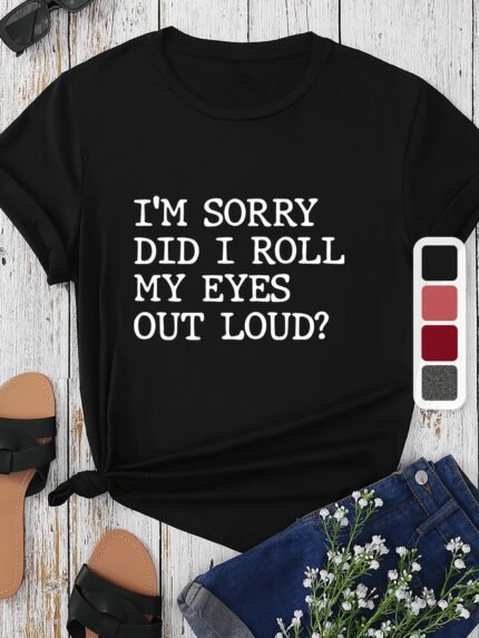 Chic Letter Print Casual T-Shirt for Women - Soft Polyester, Crew Neck, Short Sleeve, Machine Washable - Perfect for Summer, Trendy, Letter Print, Women's Casual T-shirt