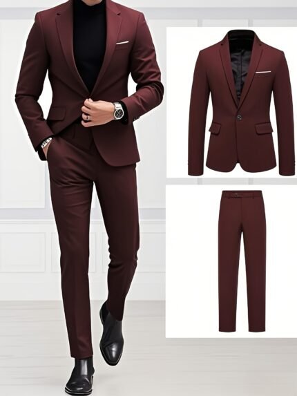Elite Men'S Business Suit Two-Piece Set with Single Button Closure Simple Design Slim and Handsome Long Sleeve Jacket and Pants Suitable for Business Professional Meetings Interviews and Business Casual Office Daily Wea, Two Piece Suit for Men, Suit for Men Full Set, Wedding Suit for Men Plus Size, Suit for Men, Dress Suits for Men, Office Wear, Interview Outfit, Modern Menswear, Classic Suit, Highquality Stitching, Tailored Fit, Formal Ensemble, Men Wedding Suit For Men, Men Suit For