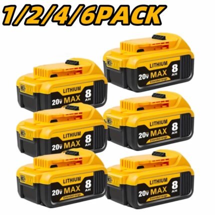 8.0Ah 20V Lithium-Ion Replacement Batteries for Dewalt Cordless Tools - Compatible with DCB200, DCB205, DCB206 & More, Workshop Equipment, Power Tool Accessories, Durable Construction, Tool Accessory, Longlasting Charge, Highcapacity Battery, Rechargeable Battery Pack, Tool Battery Pack