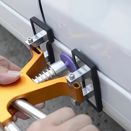 Compact Size, Quick-Fix Car Dent Repair Kit - Paintless Body Dent Removal Tool Set with Adjustable Width, Includes Handle Tags & Pads for Minor Damage, Stainless Steel Construction, No Spraying Required, Manual Dent Removal|Multisize Pads|Stainless Steel Tool