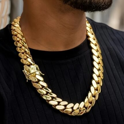 Men's Heavy-Duty Cuban Chain Necklace - 316L Stainless Steel Jewelry, Hypoallergenic & Tarnish-Resistant, Thick Layered Chains for Everyday & Formal Wear - Ideal Christmas, Halloween, Birthday Gifts for Men - Luxury Men's Necklace, Party Accessory, Elegant Accessory