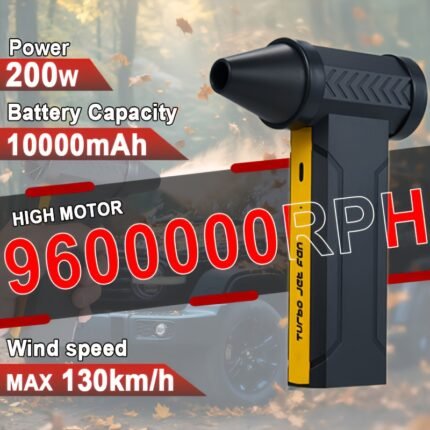 9600000RPH Portable Turbo Jet Blower - 3-Speed Cordless Air Duster | 200W Power USB-C Rechargeable | Cooling Handheld Turbo Jet Fan for Dust, Snow, Camping, Personal Cooling Down, Keyboard Cleaning - Ultimate Men's Gadget Gift, Dust Removal, Snow Blowing, Compact Design, Efficient Airflow, Highspeed Motor, Outdoor Enthusiasts, Tech Users