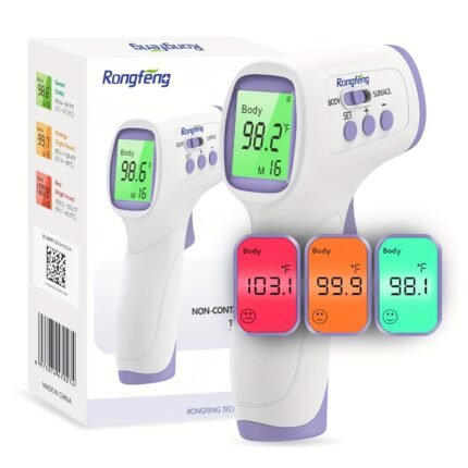 Adult and Children Non-Contact Forehead Thermometer, Digital Thermometer with Fever Alarm Function, 3 Backlights and 32 Memory Functions, Quick Accurate Results, Suitable for All Ages, Basic Thermometer