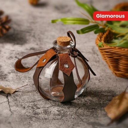Dark Magic Potion Bottle - Brown Wizard Potions Glass Holder with Cork Stopper and Harness with Holster Loop