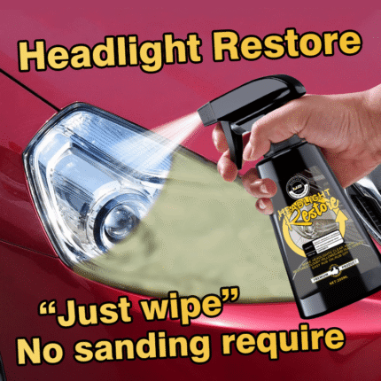 6.76oz Headlight Restoration Spray-Ceramic Coating Kit to Restore Clarity & Prevent Yellowing, Long-Lasting UV Protection for Car Lights