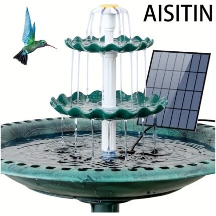 3-Tier Solar-Powered Bird Bath with 3.5W Pump, Detachable DIY Fountain for Bird Baths, Gardens, and Outdoor Feeders
