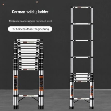 Industrial-Grade 201 Stainless Steel 10-Step 13ft Ladder, 350lb Per Step Capacity, Rust-Resistant Heavy-Duty Step Stool For Maintenance & Construction, Compact Lightweight Design, Home & Garage Use