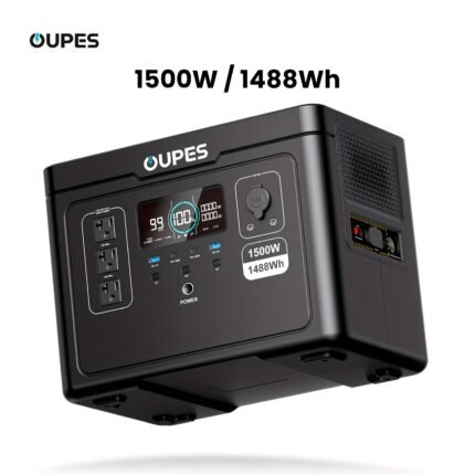 OUPES 1500W, 1488Wh Portable Power Station Exodus 1500, APP Control, LiFePO4 (LFP) Battery, 140W USB-C, 1500W AC (3600W Surge), 30.5 Lbs Solar Generator for RV, Off-Grid Living