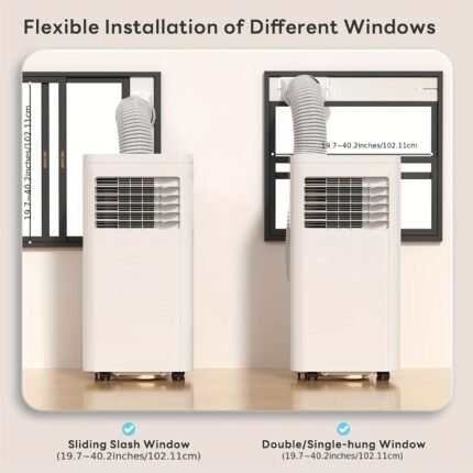 8000/10, 000 BTU Portable Air Conditioner with Remote Control - Built-in Dehumidifier & Fan Modes, 24-Hour Timer, 300 Sq. Ft. Coverage, 5000 BTU Window Air Conditioner, Electric 85° Oscillating Fan, Quiet Cooling, Cool Summer for Bedroom/ Living Room