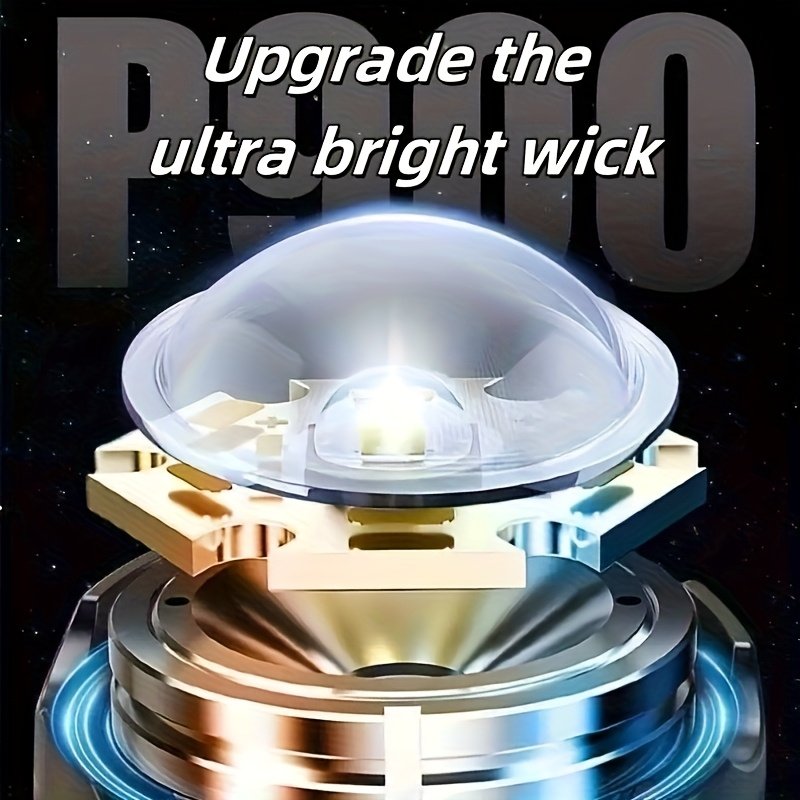 decdfd18-5374-44c2-ac17-b4fcd9490e9f.jpg 1pc Gift BOX LED Flash Light with Cob Side Lamp And Red Blue Light, USB, 5 Mode, with Magnet, There Is a Hanging Rope, Tactical Flashlight, Powerful for Camping, Hiking, Hunting And Home Emergencies Outdoor, Festival Gifts - Image 1