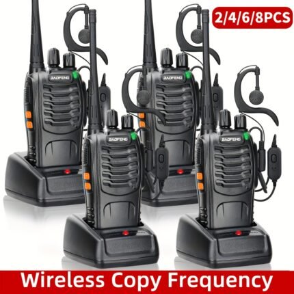4pcs Walkie Talkie, 4 Pack Portable Walkie Talkies, 16 Channels Walky Talky, Rechargeable Handheld Two Way Radios, Long Range For Adults With Earpieces, Outdoor Equipment Supports Camping Hiking Hunting